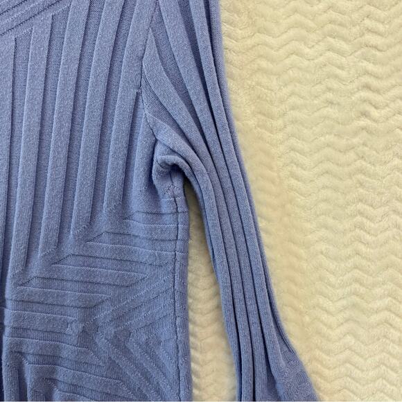 Soft Surroundings Blue Longline Gold Zip Geometric Cardigan Sweater Womens Small - Picture 3 of 15